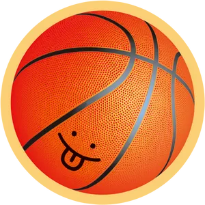 Smiling Basketball Cartoon PNG Image