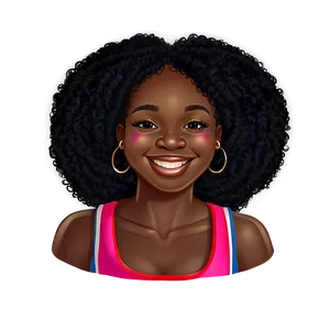 Smiling Black Girl Cartoon Png Rlu PNG Image