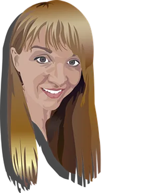 Smiling Blonde Woman Vector Portrait PNG Image