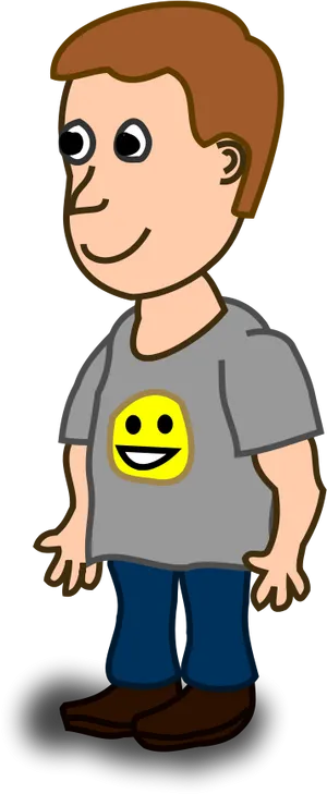 Smiling Boy Cartoon Character PNG Image