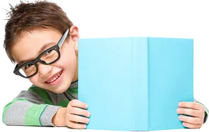 Smiling Boy Holding Book PNG