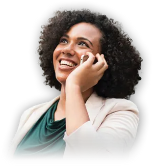 Smiling Businesswoman On Phone PNG Image