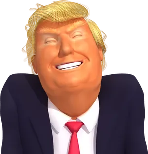 Smiling Caricaturein Suit PNG Image