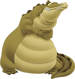 Smiling Cartoon Alligator PNG Image