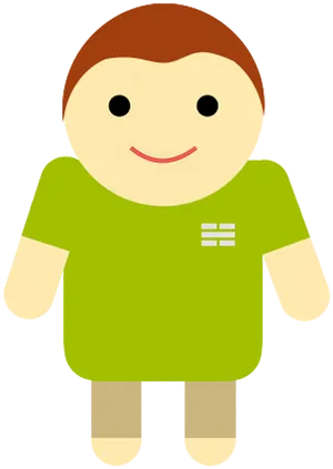 Smiling Cartoon Avatarin Green Shirt PNG Image