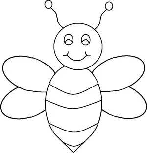 Smiling Cartoon Bee Clipart PNG Image