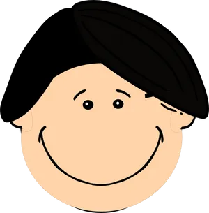 Smiling Cartoon Boywith Beret PNG Image