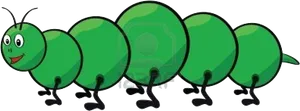 Smiling Cartoon Caterpillar PNG Image