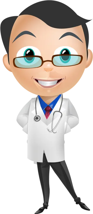 Smiling Cartoon Doctor Clipart PNG Image