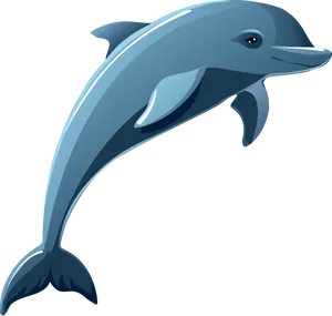 Smiling Cartoon Dolphin PNG Image