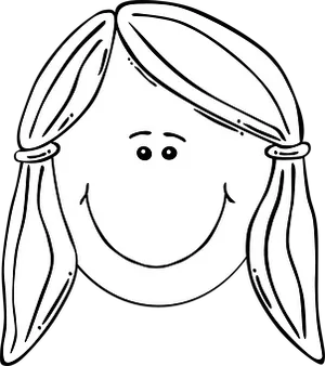 Smiling Cartoon Face Blackand White PNG