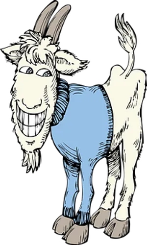 Smiling Cartoon Goat PNG Image