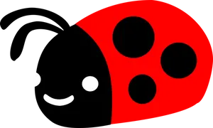 Smiling Cartoon Ladybug PNG Image