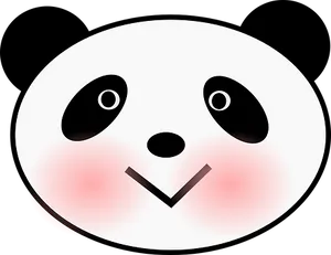 Smiling Cartoon Panda Face PNG Image