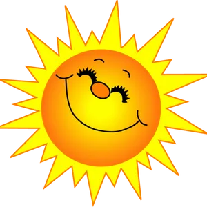 Smiling Cartoon Sun PNG Image