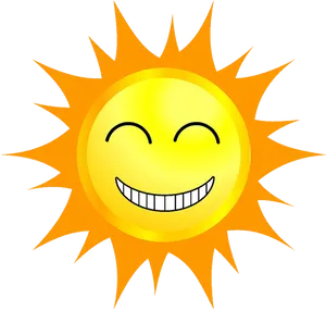 Smiling Cartoon Sun Graphic PNG Image