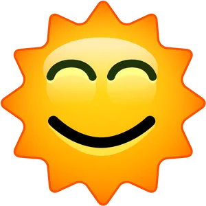 Smiling Cartoon Sun Graphic PNG Image