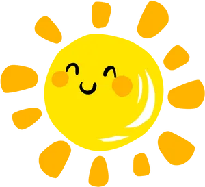 Smiling Cartoon Sun Transparent Background PNG Image