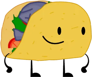 Smiling Cartoon Taco PNG Image