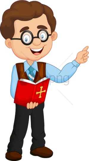 Smiling Cartoon Teacher Clipart PNG Image