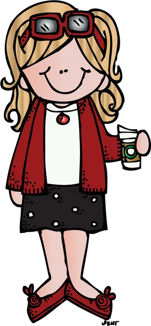 Smiling Cartoon Teacher Clipart PNG Image