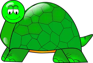 Smiling Cartoon Turtle PNG Image