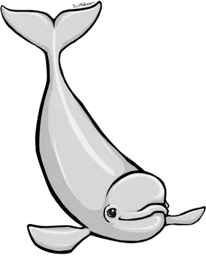 Smiling Cartoon Whale Clipart PNG Image