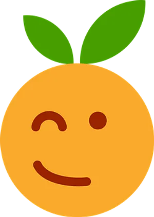 Smiling Clementine Emoji PNG Image