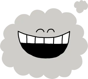 Smiling Cloud Cartoon Graphic PNG Image