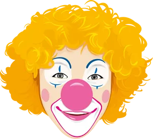 Smiling Clown Facewith Red Nose PNG Image