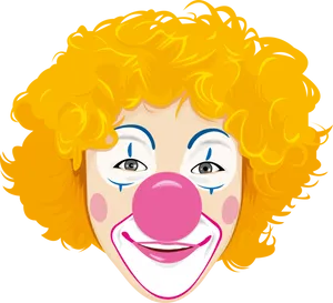 Smiling Clown Facewith Red Nose PNG Image