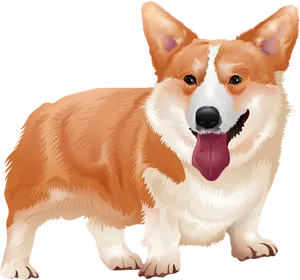 Smiling Corgi Illustration.png PNG Image