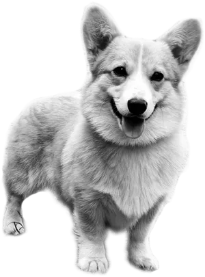 Smiling Corgi Standing Transparent Background PNG Image