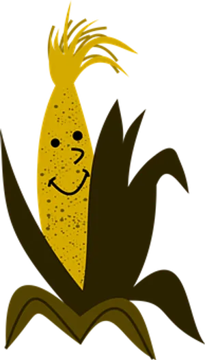 Smiling Corn Character PNG Image