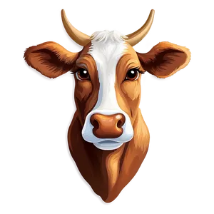 Smiling Cow Face Graphic Png 06212024 PNG Image