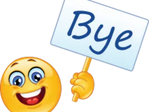 Smiling Emoji Holding Bye Sign PNG Image