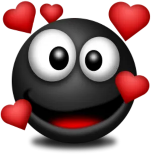 Smiling Emoji Surroundedby Hearts PNG Image