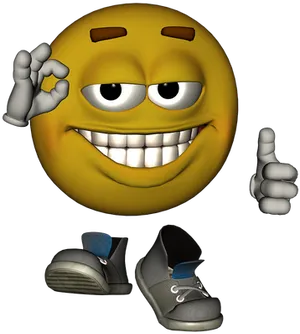 Smiling Emoji Thumbs Up Sneakers PNG Image