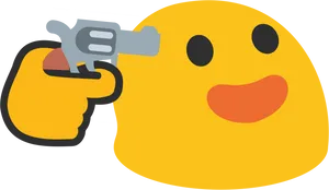 Smiling Emoji With Gun PNG Image