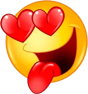 Smiling Face Hearts Emoji.png PNG Image