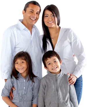 Smiling Family Portrait PNG Image