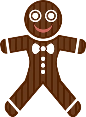 Smiling Gingerbread Man Cartoon PNG Image