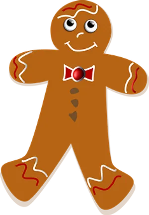 Smiling Gingerbread Man Cartoon PNG Image