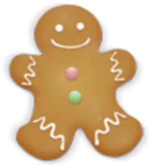 Smiling Gingerbread Man Cookie PNG Image