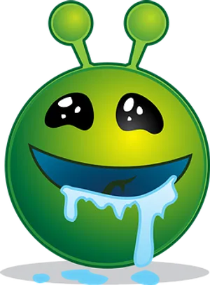 Smiling Green Alien Emoji PNG Image