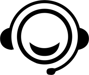 Smiling Headset Icon PNG Image