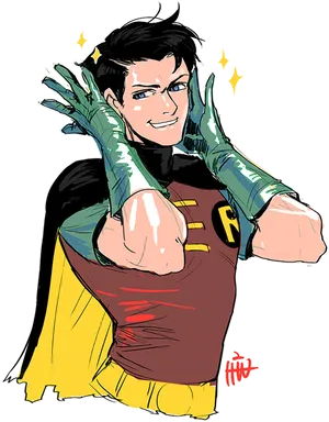 Smiling Hero Illustration PNG Image