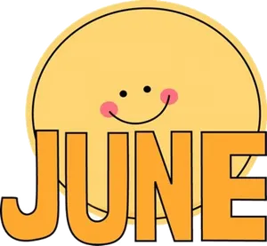 Smiling June Calendar Graphic PNG Image