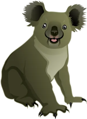 Smiling Koala Cartoon Illustration PNG Image