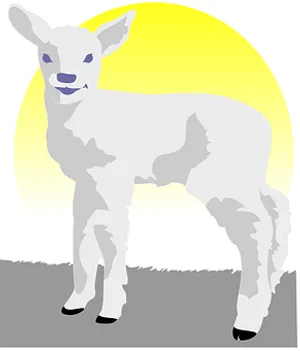 Smiling Lamb Illustration PNG Image